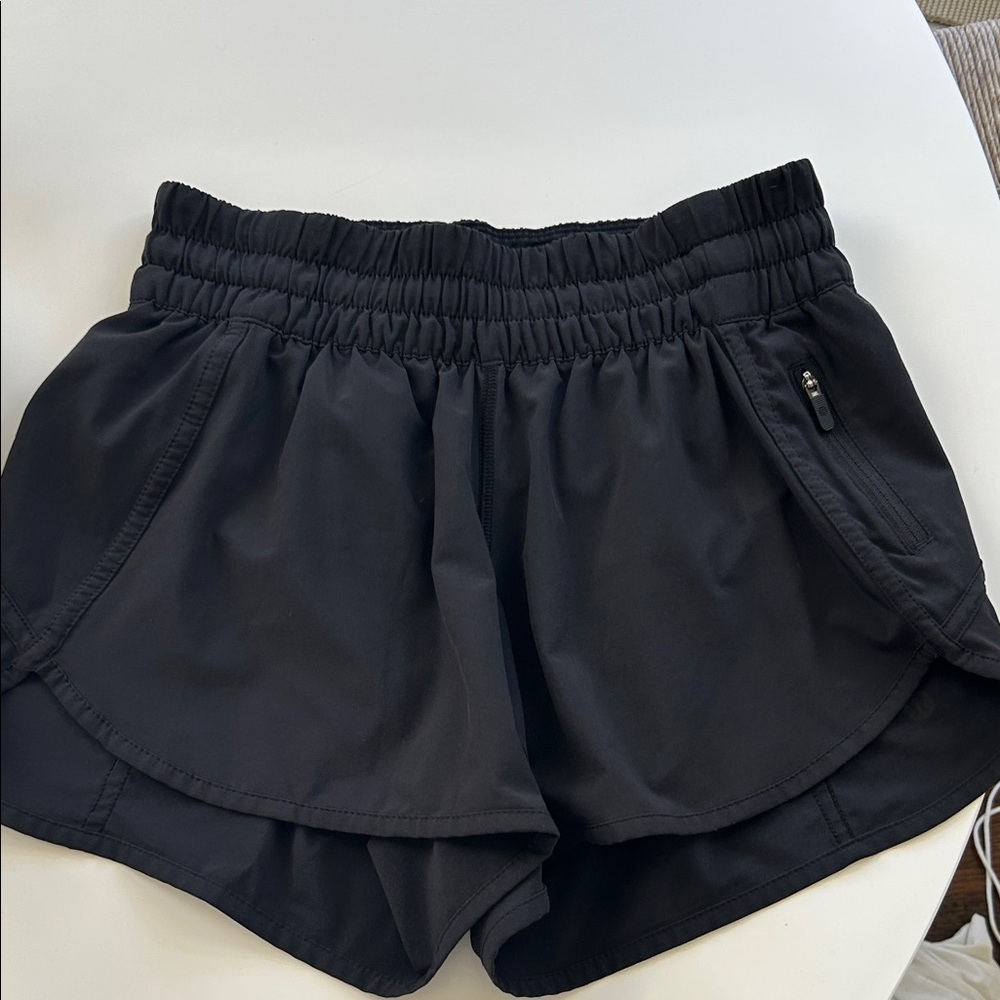 lululemon athletica Black “Track That” 3” Shorts